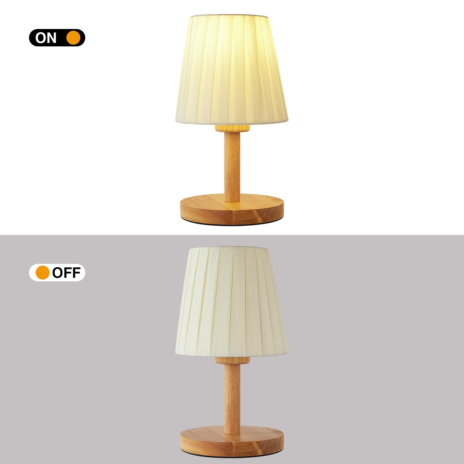 Cxwv Small Table Lamp Pale Yellow Simple Bedside Lamp Modern Desk Lamp Natural Nightstand Lamp With Yellow Hand-Folded Lampshade & Solid Wood Base For Living Room,Bedroom,End Table (Cx-Td-5)