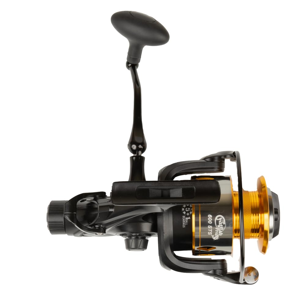 Catfish Pro Tournament Series Spinning Reel 600 Sts - Pro-Grade Performance, 5.2:1 Gear, 22Lb Drag, Front/Rear Drag, Live Liner, Aluminum Spool, Precision Brass Gears For Ultimate Angling Success
