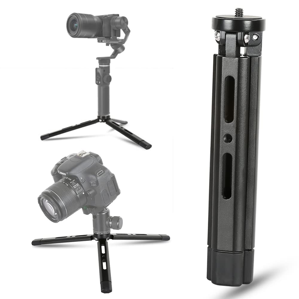 Eaxanpic Aluminum Mini Tripod, Desktop Tabletop Stand Tripod For Zhiyun Smooth Q/4, Crane Plus/2,Weebill S, Ronin S/Sc/Rs2/Rsc2, Osmo Mobile,Gimbal Handle Grip Stabilizer