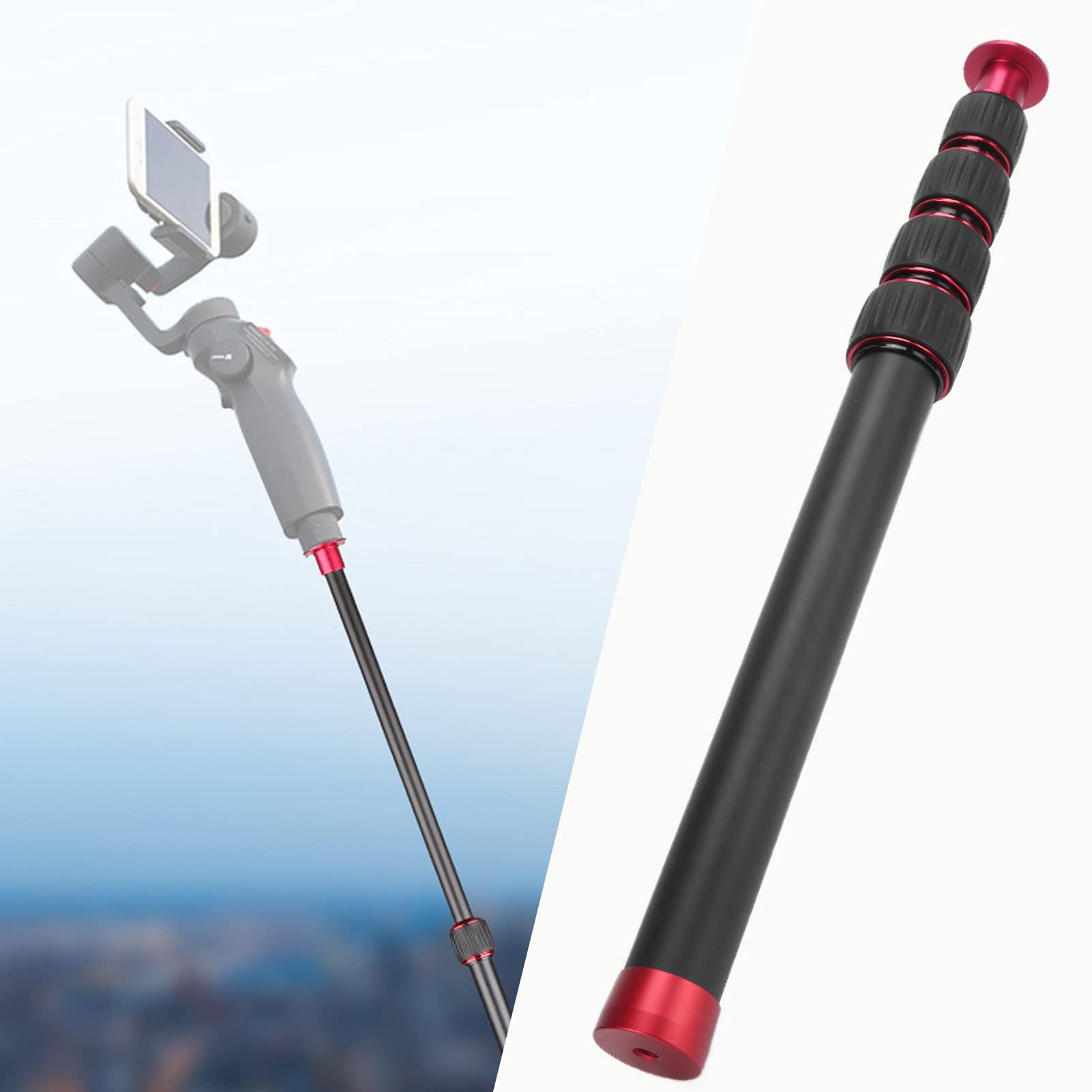Vbestlife Camera Monopod, Professional 33.5-108Cm/13.2-42.5In Aluminum Alloy Monopod Universal 1/4Screw Tripod Extension Rod For Tripod Monopod Length Extension