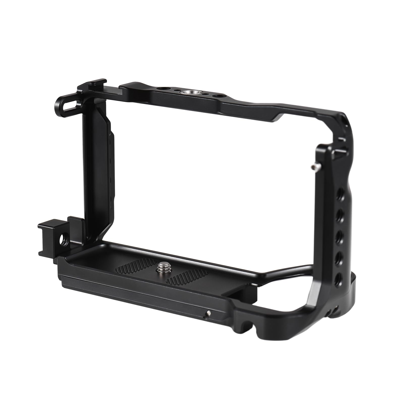 Andoer Camera Cage Video Cage Aluminum Alloy Camera Cage With Magnetic Key Slot Cold Shoe Holder Quick Release Slot Ark, Black