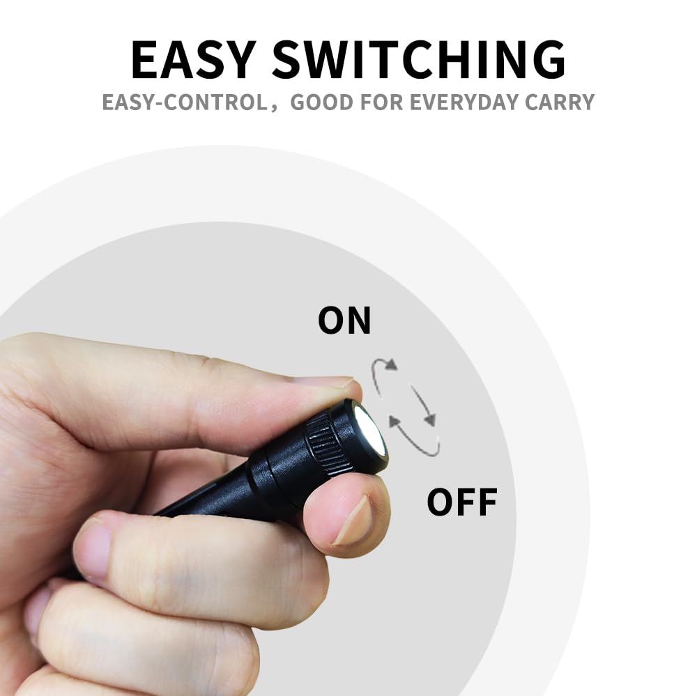 Mijomi K2 Keychain Flashlight, Small 100 Lumen Led Mini Flashlight With Aaa Battery, Pocket And Convenient, For Walking, Outdoor, Emergency