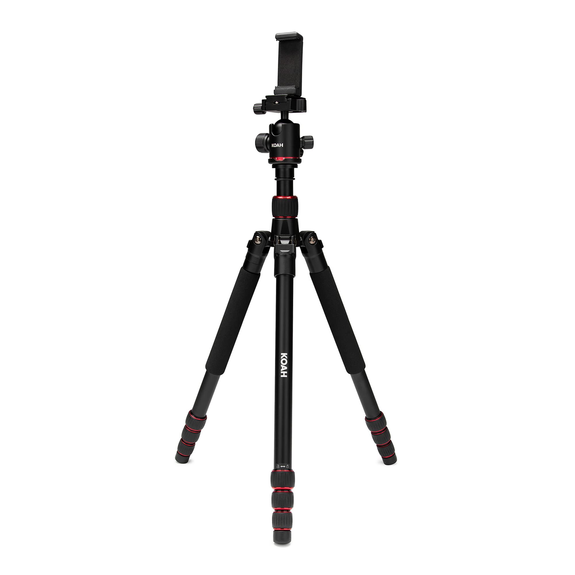 Koah Perihelion 60-Inch Professional Lightweight Aluminum Tripod For Dslr, Mirrorless Or Smartphone Cameras With Carrying Case, 360-Degree Ball Head And 33Lb. Load, For Travel And Work Use (Black)