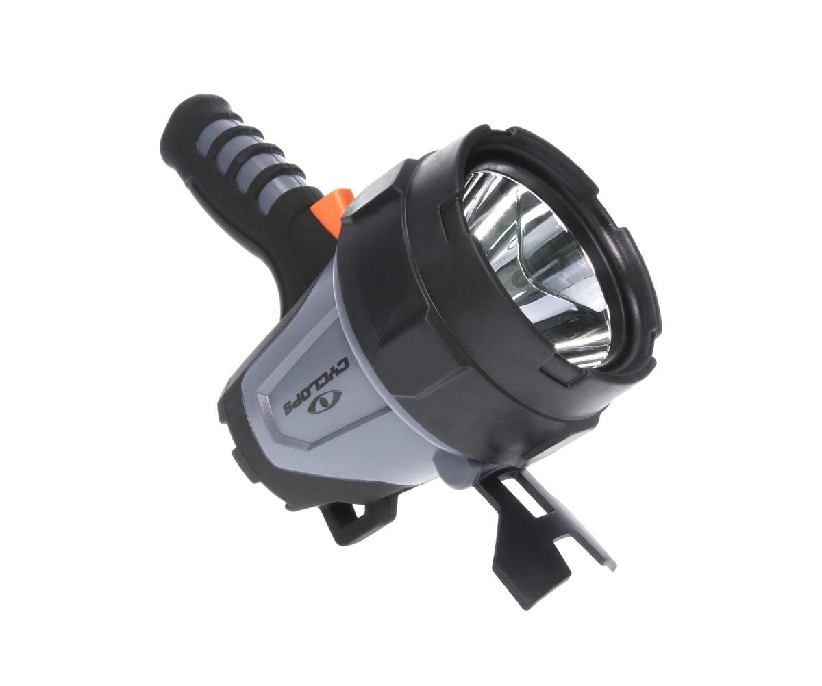 Cyclops 900 Lumens 10-Watt Led Rechargeable Handheld Spotlight With Ac/Dc Charger, 12V Dc Car Plug