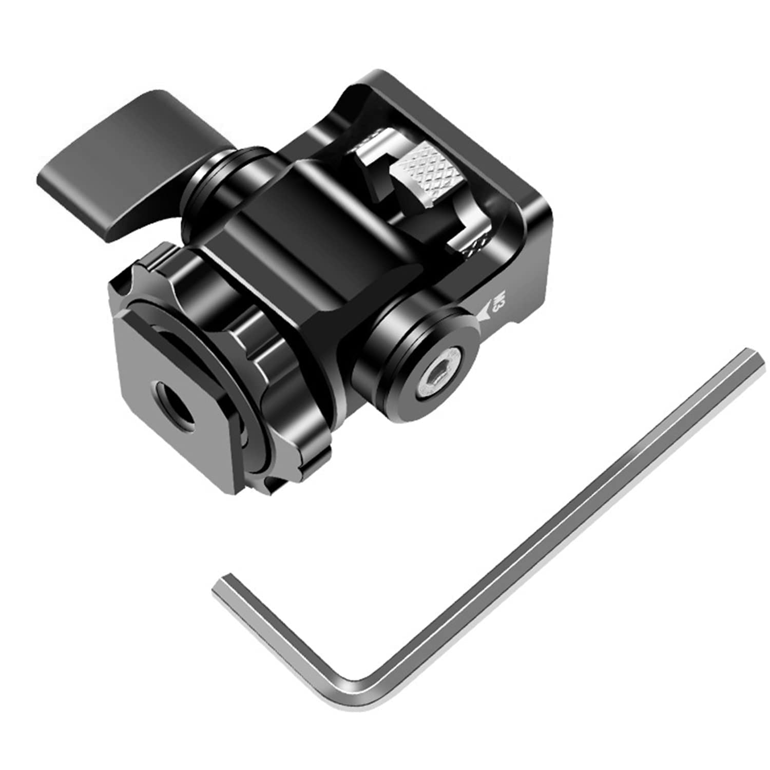 Topcine Filed Monitor Mount Holder Adapter Adjustable Swivel 360° Tilt 180° Hot Cold Shoe Monitor Mounting Bracket For Dslr Camera Cage Rig Stabilizer Compatible With Sony Canon Nikon Fujifilm Dslr