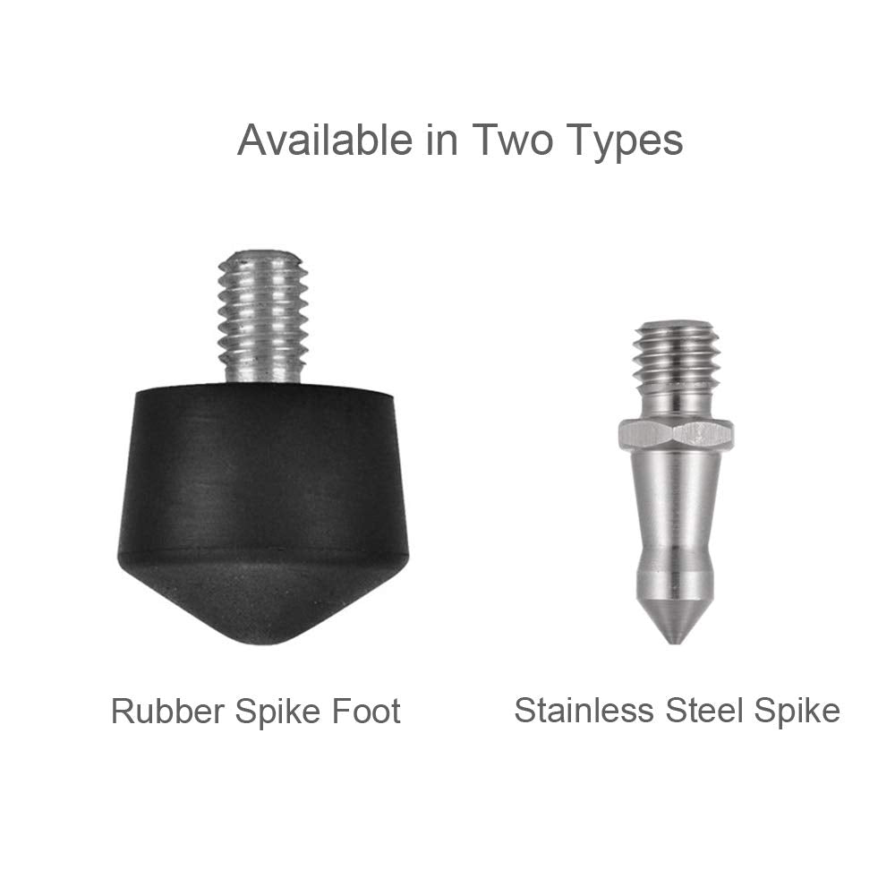 Foto&Tech Universal Anti-Slip 3/8" Rubber Foot Spike Compatible With Andoer Benro Gitzo Induro Kingjoy Manfrotto Weifeng Rrs 3/8"-16 Thread Tripod Monopod On Smooth Uneven Surface 30Mm X 40Mm (3 Pcs)