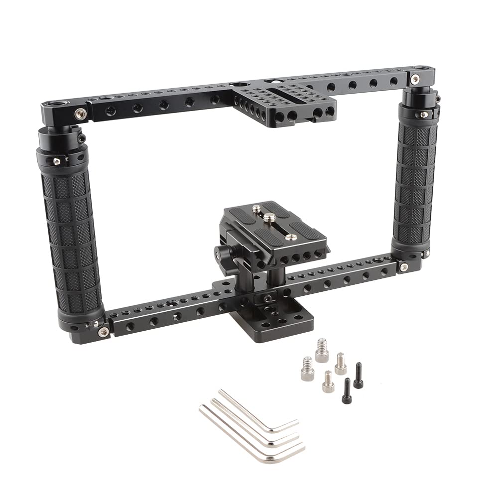 Camvate Battery Grip Camera Cage Adjustable With Quick Release Baseplate - 1772