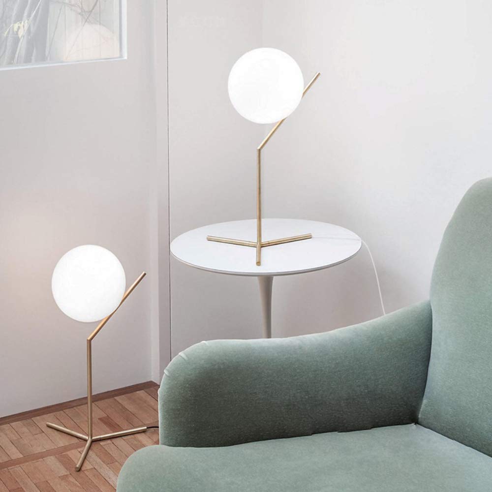 Dellemade Globe Table Lamp, Td00965 Mid-Century Golden Desk Lamp For Bedroom,Living Room,Kids Room,Office