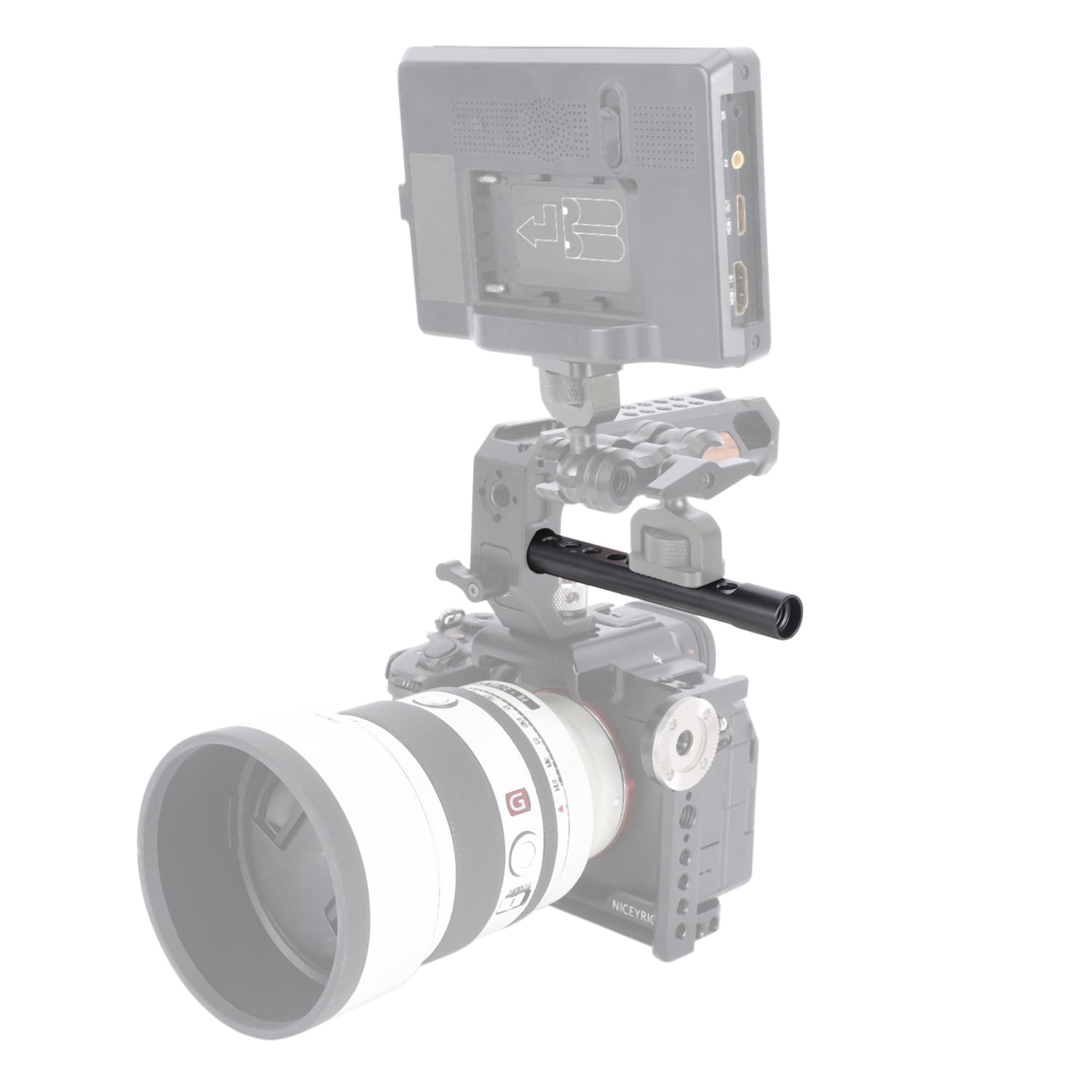 Niceyrig 5 Inch 15Mm Rod Aluminum Alloy Cheese Rod With 1/4 3/8 Locating Holes Applicable For Dslr 15Mm Rod Rail System - 544