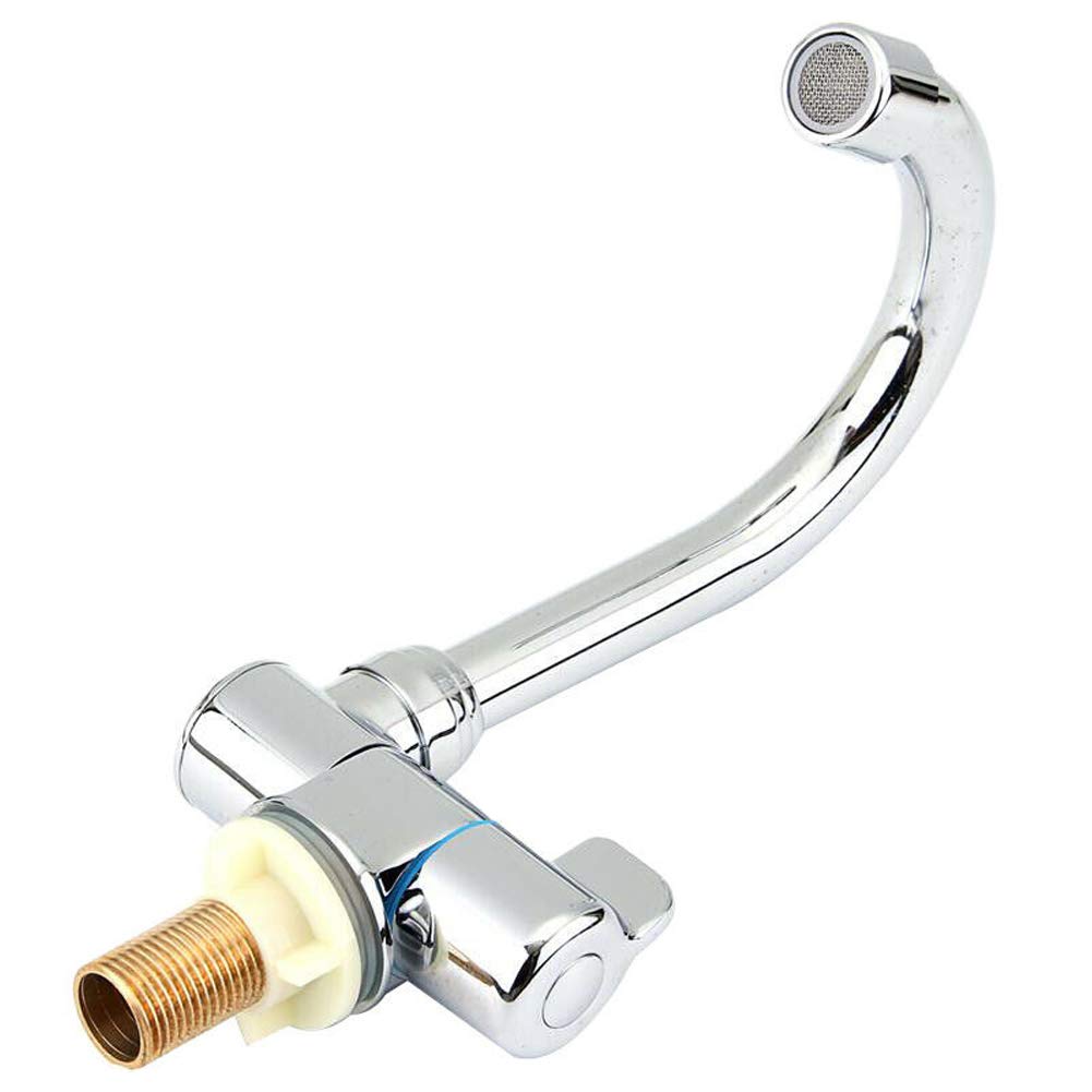 Tookie Caravan Boat Folding Faucet, 360 Degree Rotation Single Handle Folding Faucet, Camping Cold Water Stainless Steel Kitchen Basin Faucets, For Home Boat Yacht Camping Rv Caravan