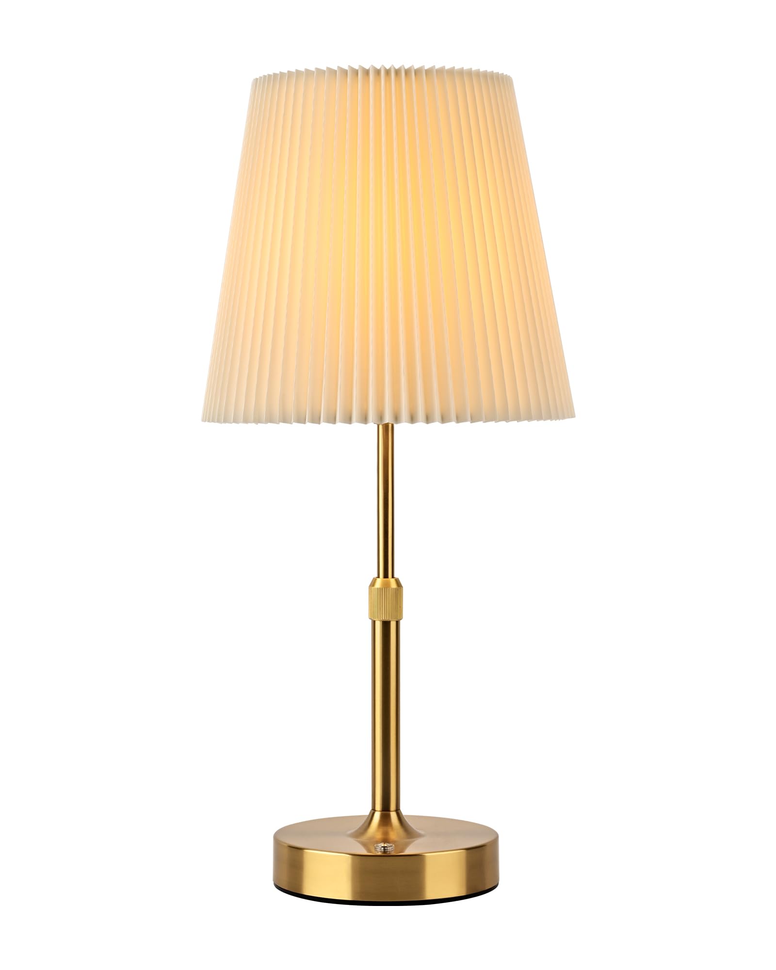 Hiseego Cordless Table Lamp, 2 Bulbs Included & Fabric Shade Adjustable Decorative Lamp, 5200Mah Rechargeable Battery Operated Dimmable Touch Lamp For Kitchen, Living Room, Bedroom, Bar(Gold)