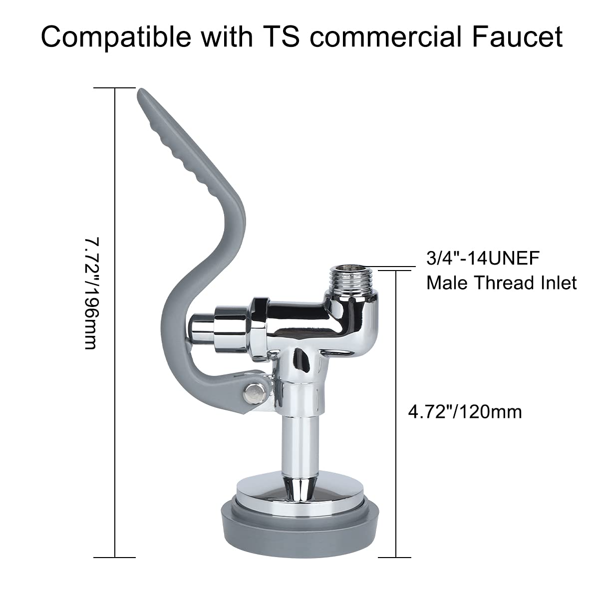 Kwode Pre-Rinse Spray Valve Commercial Sink Faucet Sprayer Head Dish Sprayer Nozzle Replacement Kit For Pre Rinse Kitchen Faucet At Home Restaurant Industrial Kitchens Chrome Polished-Grey