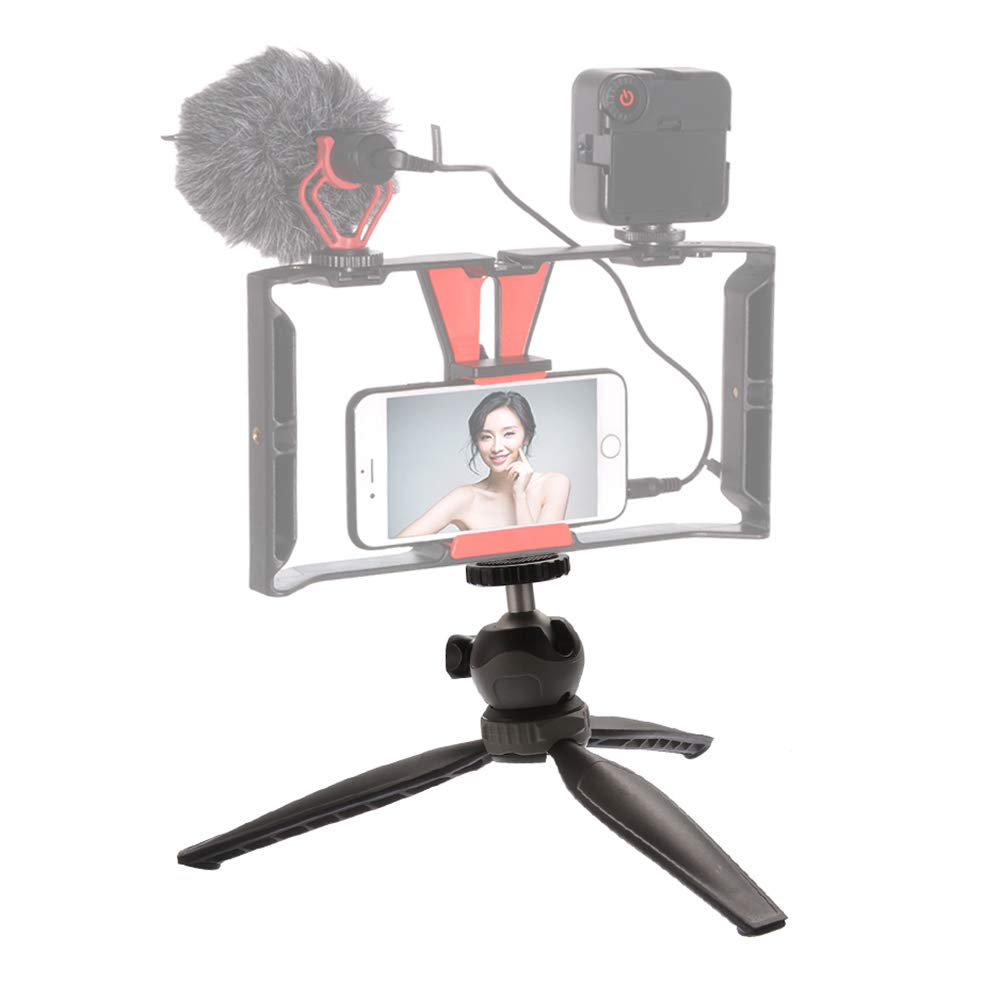 Focusfoto Fotga Desktop Mini Tripod Tabletop Stand Holder With Removable Ballhead, 2-Level Height Adjustable For Dslr Cameras Smartphone Video Taking Projector, Portable & Lightweight