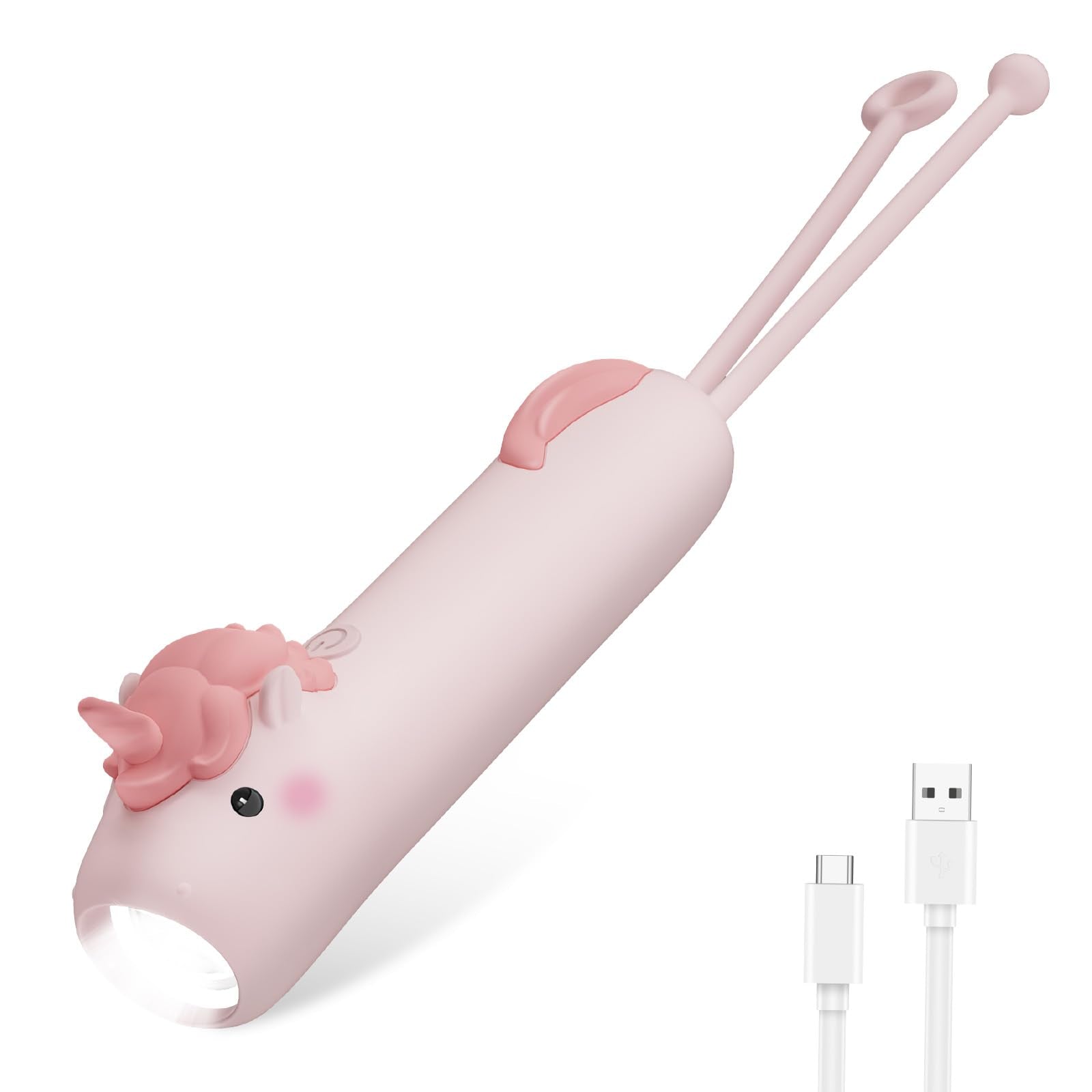 Loveruis Kids Flashlight Unicorn  For Girls Age 4-6 Cute Pink Unicorns Dimmable Silicon Flash Light Toddler  For Girl Toddles Birthday  Baby Toys