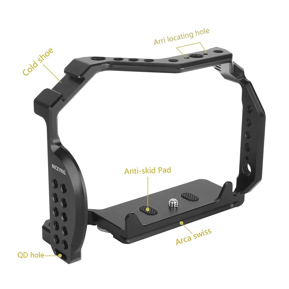 Niceyrig S5 Streamline Cage For Panasonic Lumix S5 / G9 Ii Mirrorless Camera With 3/8 1/4 Thread Nato Rail Cold Shoe - 406