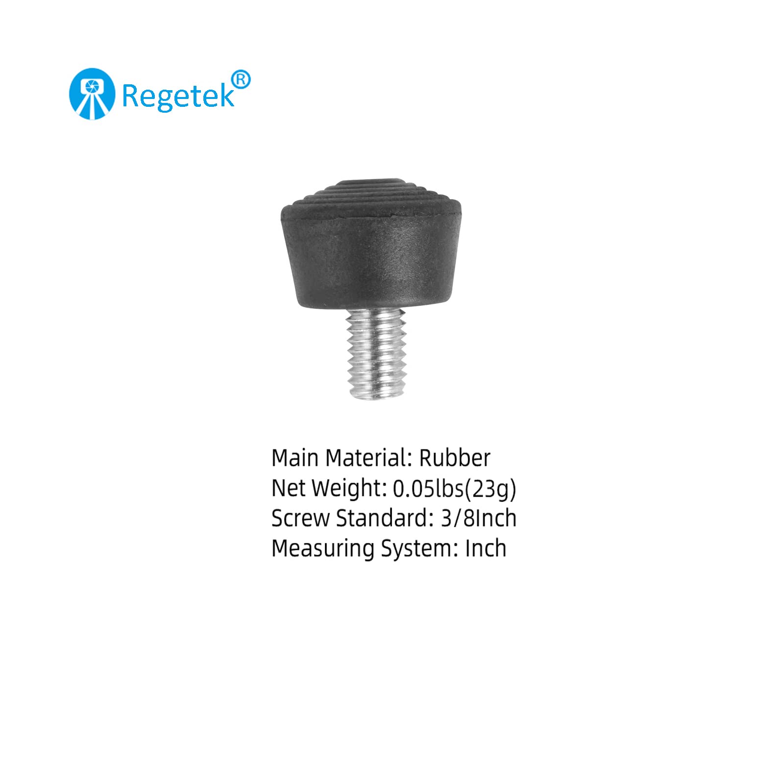 Regetek Universal 3/8" Rubber Foot Tripod Compatible With Induro Kingjoy Manfrotto Weifeng Andoer Benro Gitzo Rrs Tripod Monopod,3/8"-16 Anti-Slip Tripod Feet Pad For Uneven Ground 27Mm X 17Mm (3 Pcs)