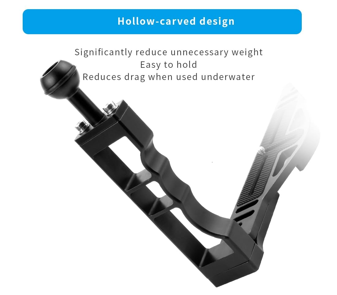 Novelgoal Dual Handle Tray Stabilizer Rig Aluminum For Underwater Camera Housing Case Diving For Hero 13 Action Camera Base Mount Bracket (Black)
