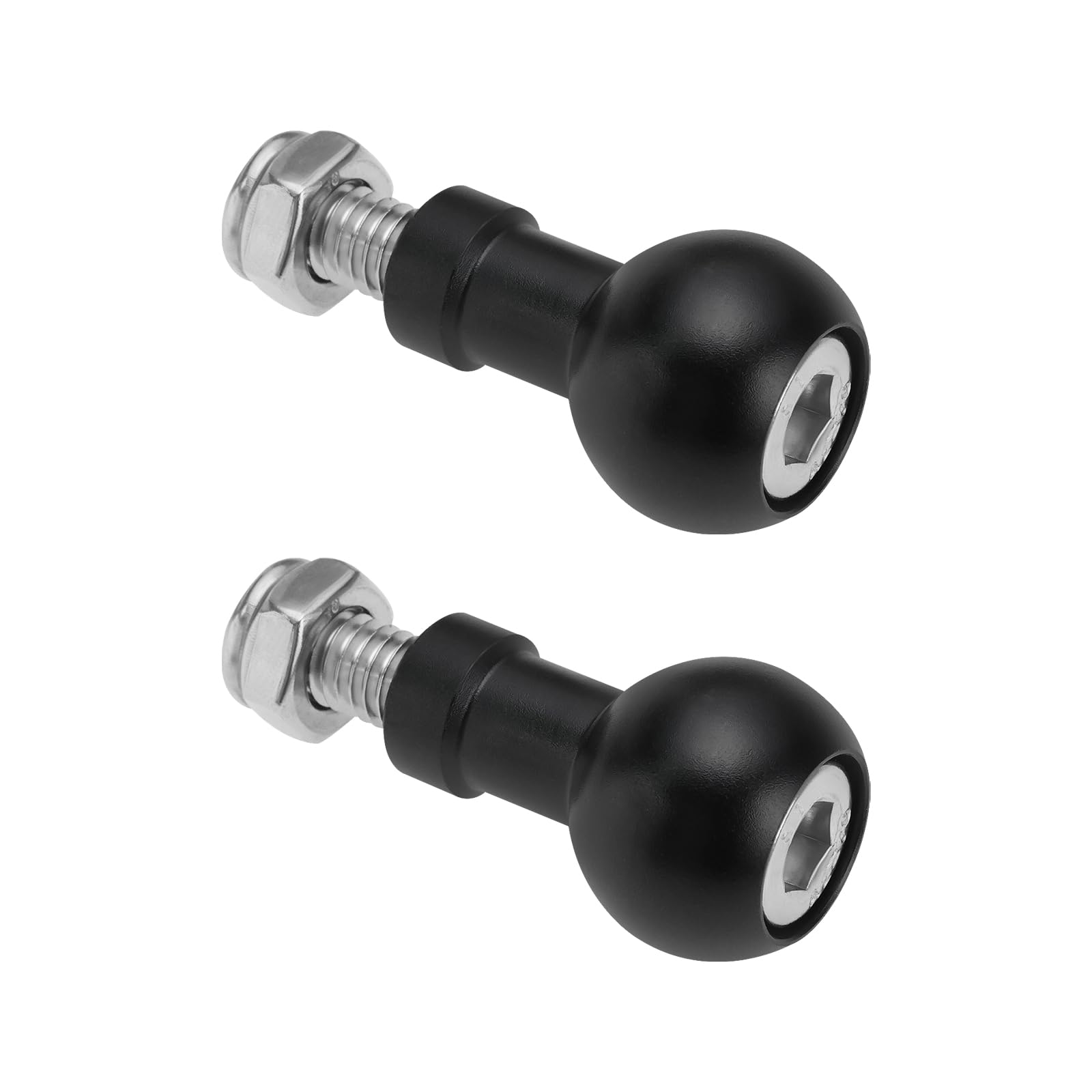 Micro Traders 2Pcs 17Mm Aluminum Ball Mount M6 Screw Adapter Expansion Mount Holder For Camera Tripod Selfie Handle Grip Stand Converter
