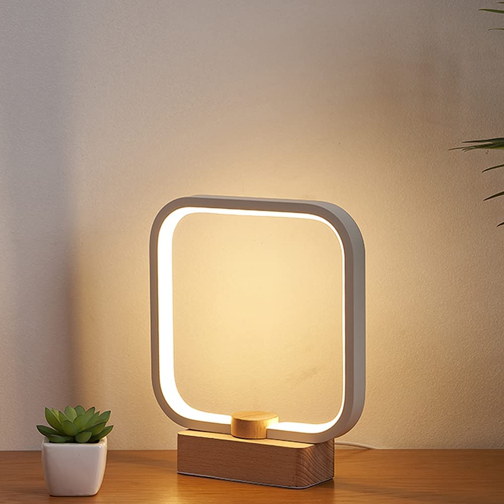 Anlaibo Led Wood Table Lamp, 3-Color Temperature Bedside Lamp,Bedroom Bedside Night Light, Dimmable Led Lighting, Small Table Lamps For Living Room Officecreative Home Decor, Unique House Warmging