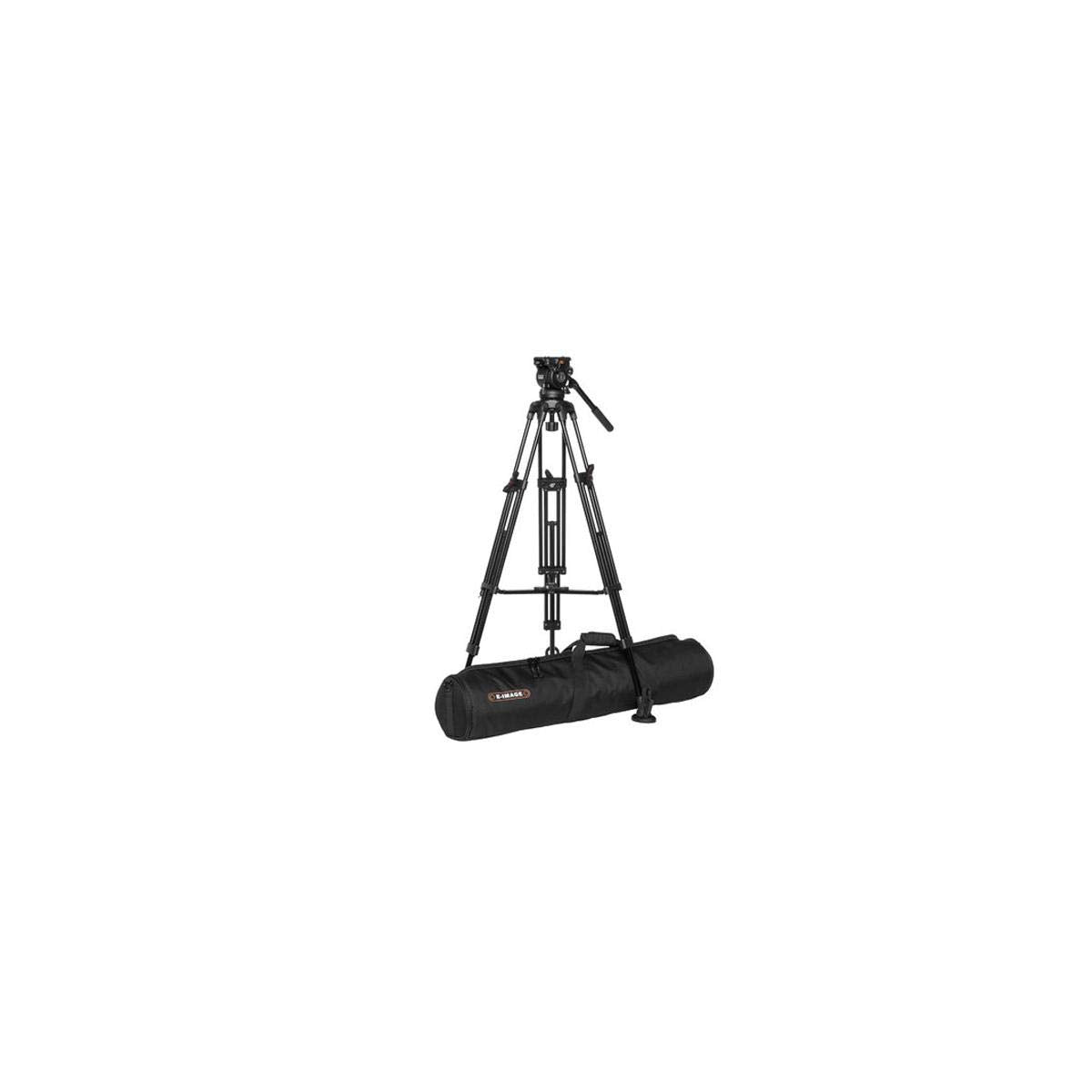 Ikan 2 Stage Aluminum Video Tripod W/ Gh05 Fluid Pan/Tilt Head, Maximum Height: 67″, 75Mm Bowl, Variable Tilt/Drag, 15.4Lb Capacity, Includes Padded Shoulder Bag (Eg05A2) - Black