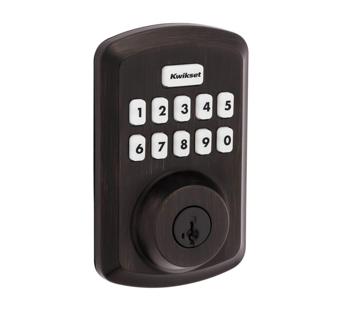 Kwikset 9250Trs-11Ps Transitional Powerbolt 2 Electronic Smartcode Deadbolt Smartkey With Rcal Latch And Rcs Strike Venetian Bronze Finish