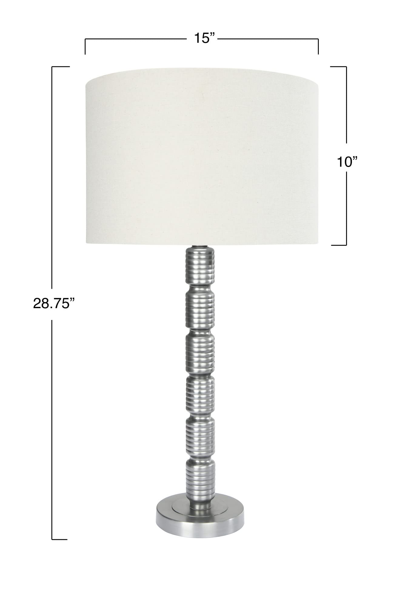 Creative Co-Op Faceted Metal Stacked Column Design Table Lamp, 28.75 Inch, Aged Pewter