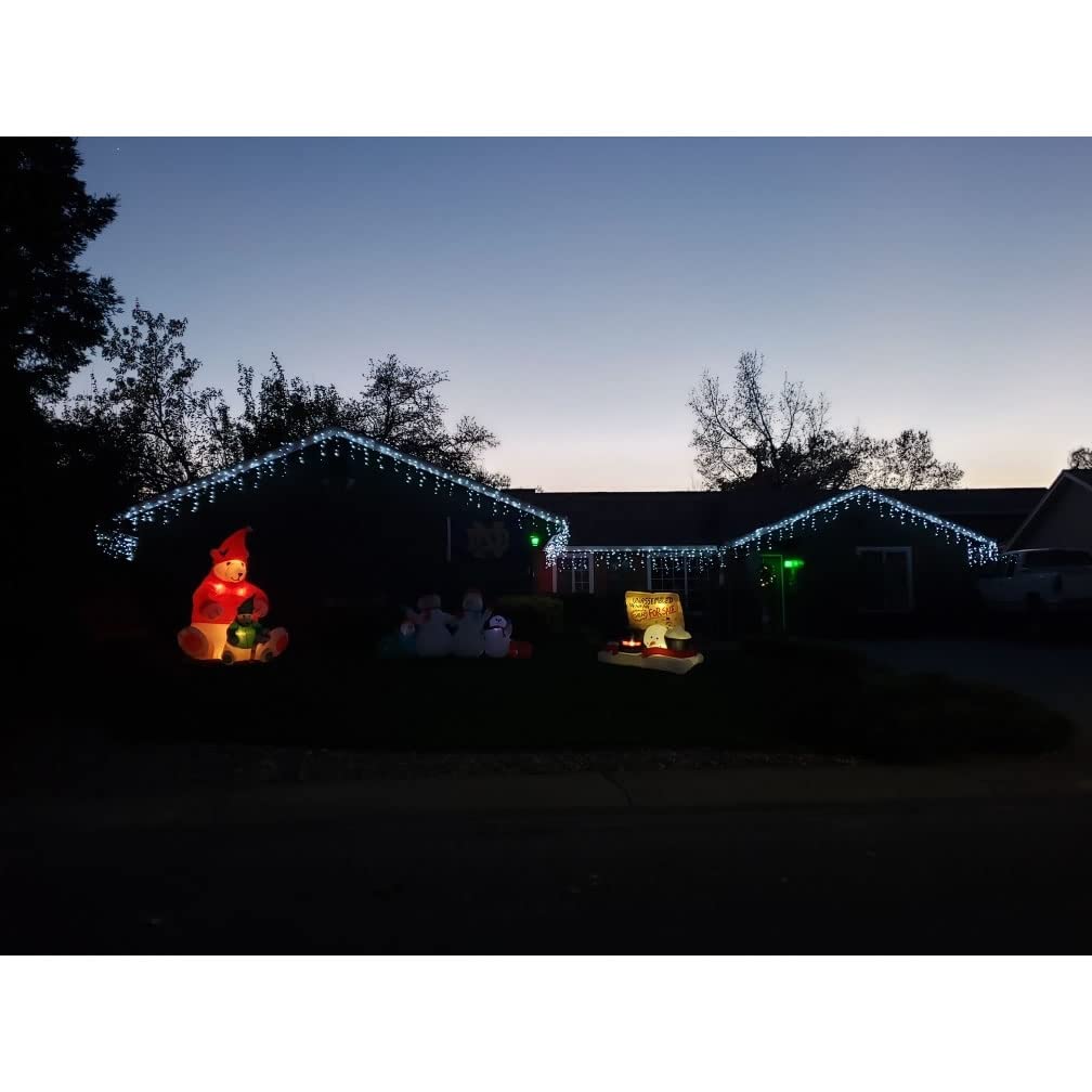 Yasenn 300Led Icicle Style String Lights 29.5Ft,Update Connectable 8 Lighting Modes With Timer Icicle Lights For Home Garden Outdoor Indoor Eave Decor (Cool White Led White Cable)