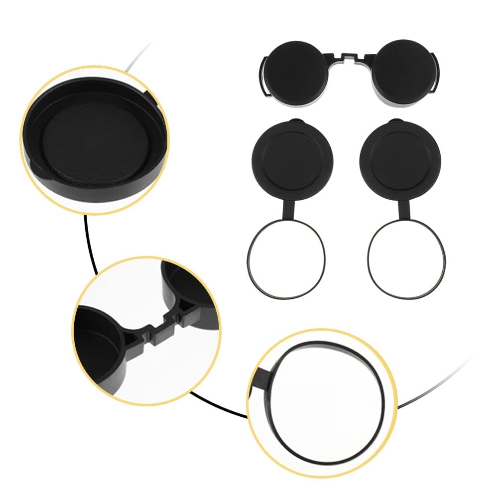 Mioyoow 10X42 Optics Binocular Caps, Objective Lens Caps Rubber Waterproof Binoculars Protective Covers For Compact Binoculars