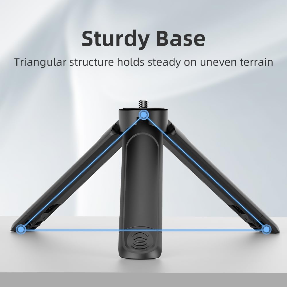 Capart Mini Tripod For Dji Osmo Action 4 3 2 Pocket 3 2 Insta360 X4 X3 X2 One Go 3 3S Go Pro Hero 12 11 10 9, Action Camera And Dsl Camera Webcam Phone Fill Light Microphone Mini Tripod