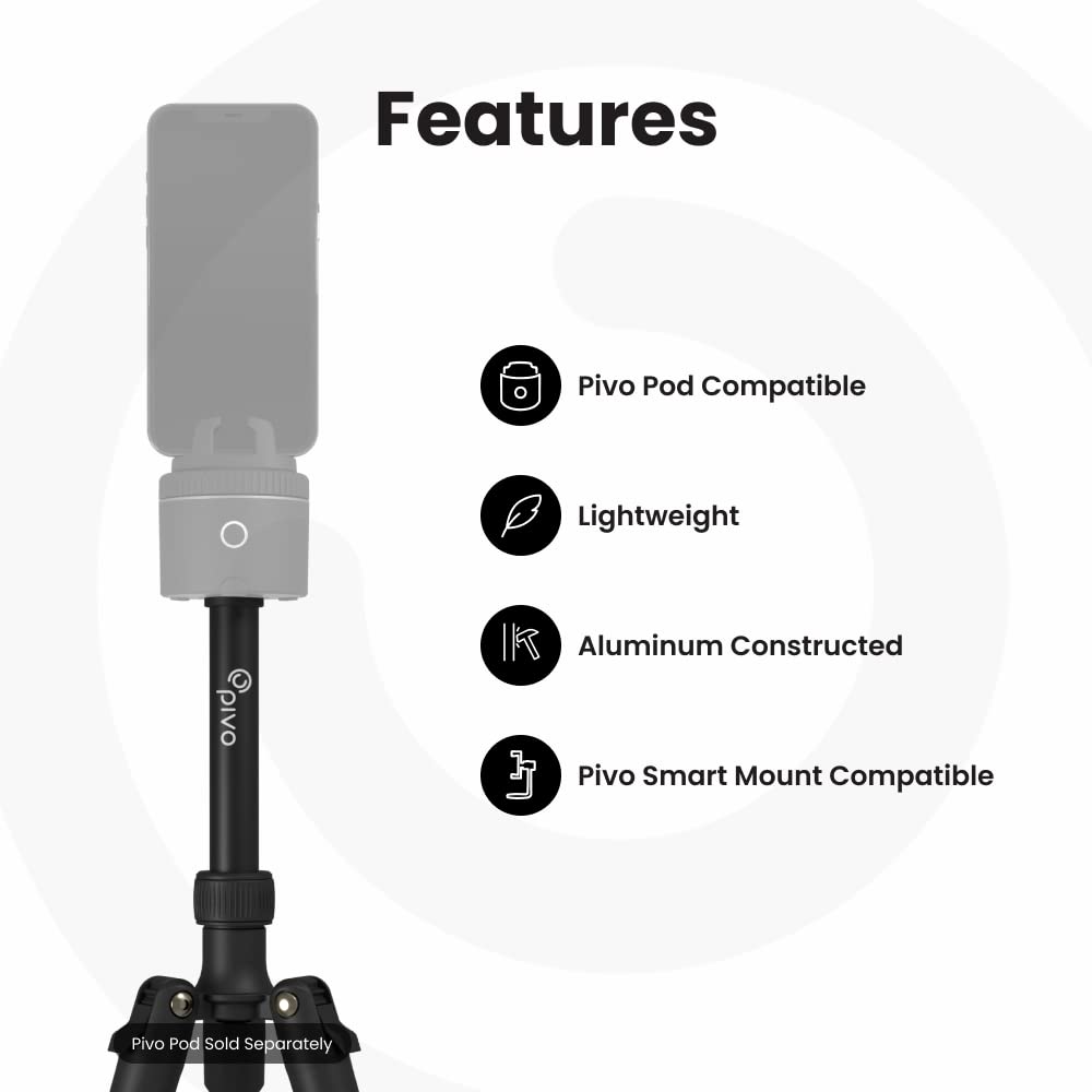 Pivo Tripod Mini 14-Inch Smartphone And Camera Extendable Compact Lightweight Aluminum Stand With Universal 1/4" Thread For Action Camera, Dslr & Pods