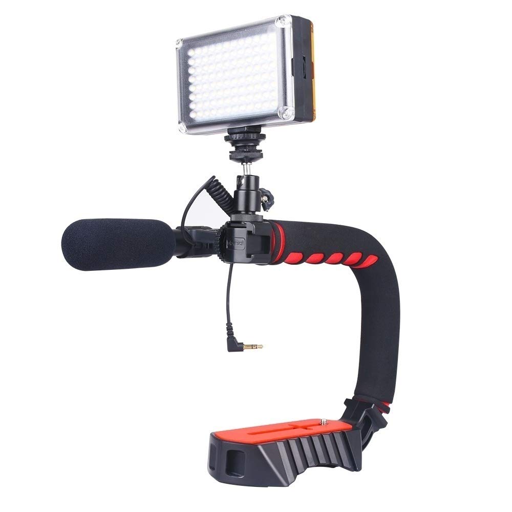 Aoonar Camera Video Stabilizer Handle Video Grip Camera Video Light Triple Shoe Mount For Gopro For Dslr Sony Nikon Canon For Iphone (Set2)