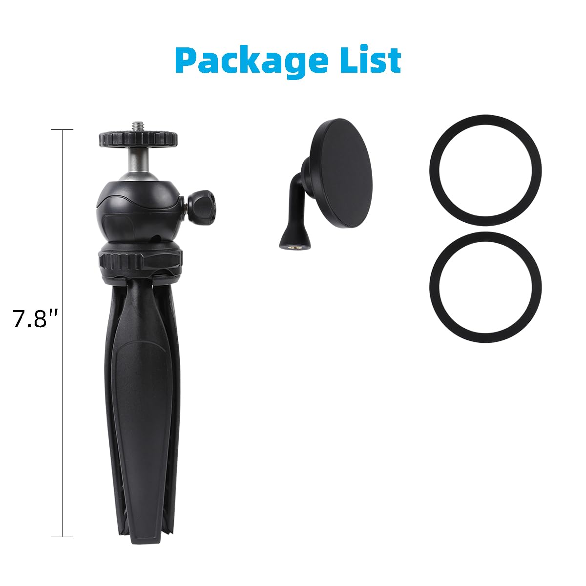 Leenconghui Magnetic Tabletop Mini Tripod Compatible With Magsafe Iphone 15 Pro Max Plus 14 13 12 Series, Lightweight Tripod Stand With 360° Ball Head For Video Recording Vlogging Selfie