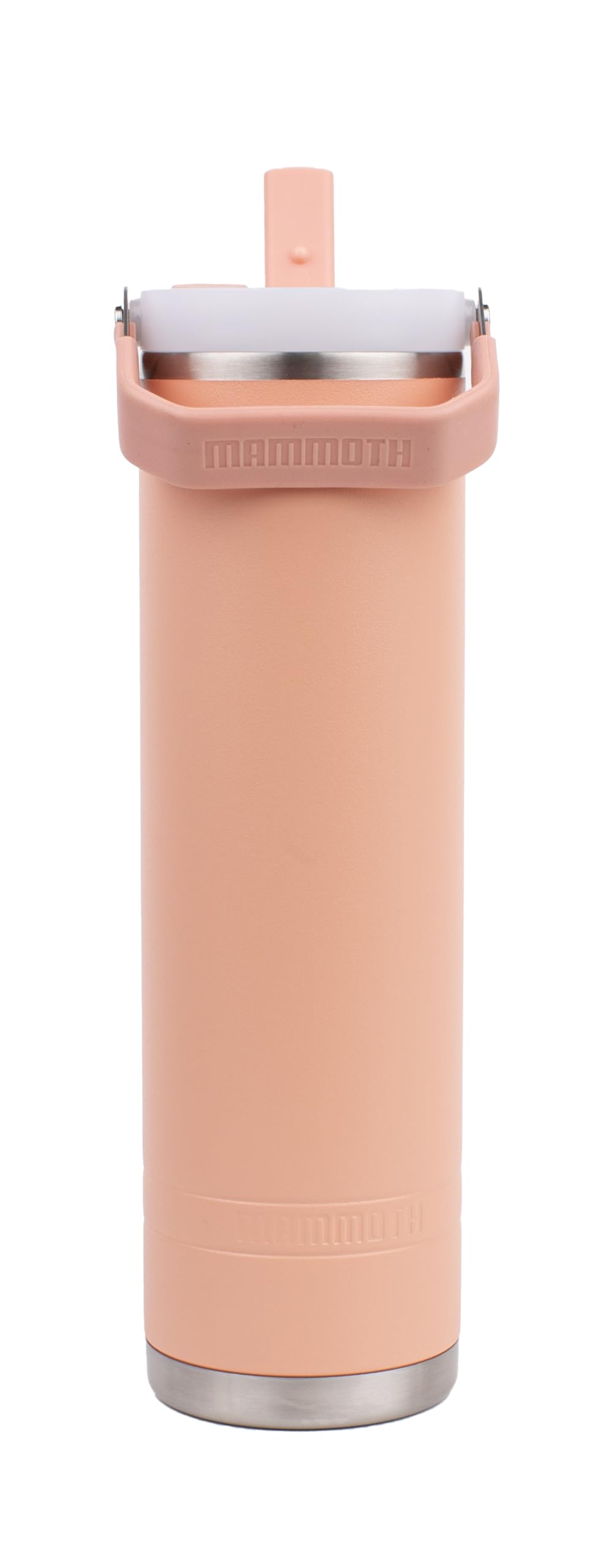 Mammoth Ascent Coral 20 Oz Tumbler, Insulated Water Bottle With 2-In-1 Flip Straw Lid And Top Handle