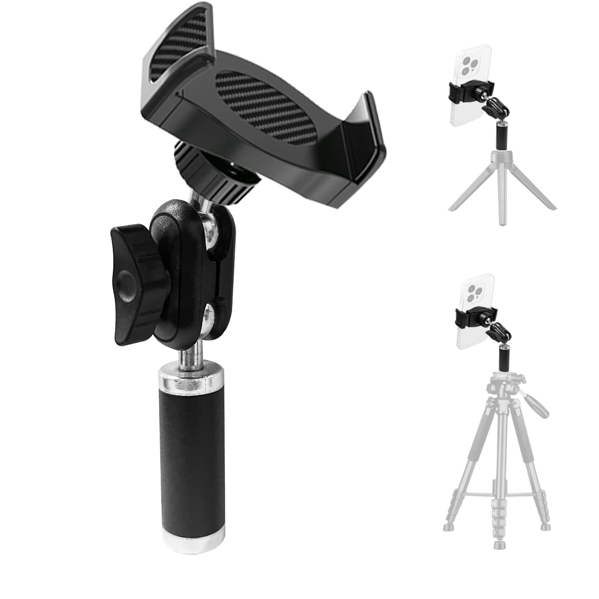 Jctriway Tripod Phone Mount, Universal Phone Holder For Tripod, Cell Phone Tripod Mount Adapter Multi Angle Adjustment Tripod Phone Holder For Iphone, Samsung Galaxy And Other Smartphones