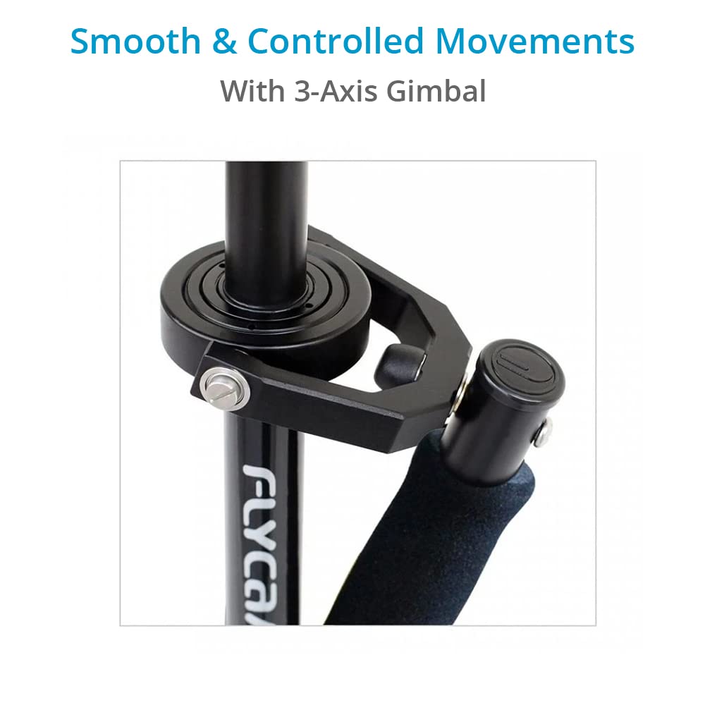 Flycam Hd-3000 Telescopic Handheld Stabilizer W/Arm Brace For Video Cameras. Micro Balancing, Smooth Operations & Ergonomic Arm Support.  Unico Quick Release & Table Clamp + Bag (Flcm-Hd-3-Ab-Qt)