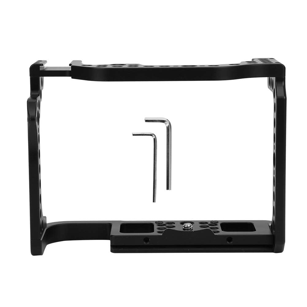 Tikatarer Camera Cage, Camera Stabilizer With Inner Hex Wrench 6X4.3X2In Black Aluminium Alloy Photography Extension Cage For R Mirrorless Camera