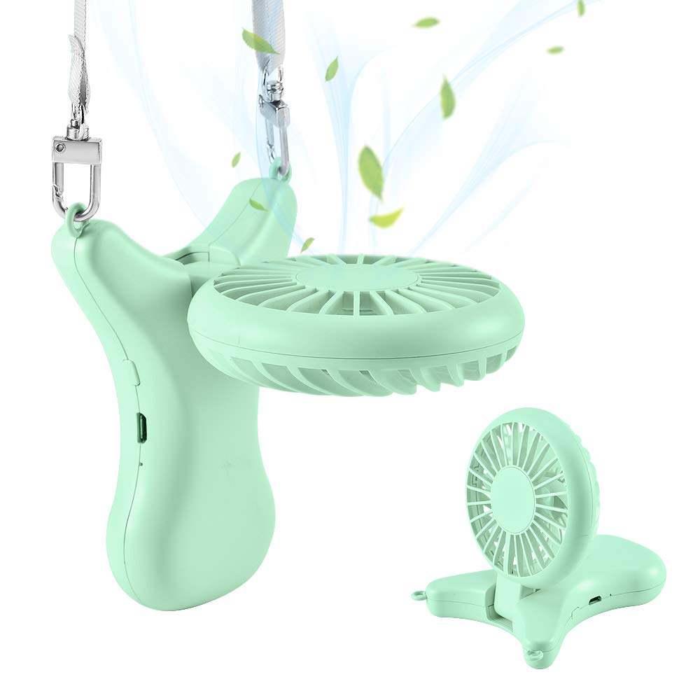 Oatsbasf Mini Portable Fan, Cute Design 3 Speed Personal Small Desk Fan, 90° Ajustable, Rechargeable