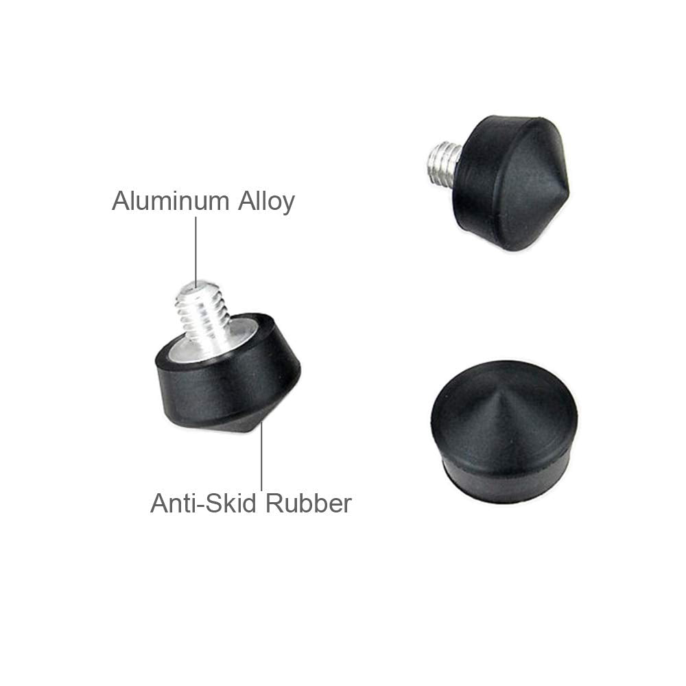 Foto&Tech Universal Anti-Slip 3/8" Rubber Foot Spike Compatible With Andoer Benro Gitzo Induro Kingjoy Manfrotto Weifeng Rrs 3/8"-16 Thread Tripod Monopod On Smooth Uneven Surface 30Mm X 40Mm (3 Pcs)