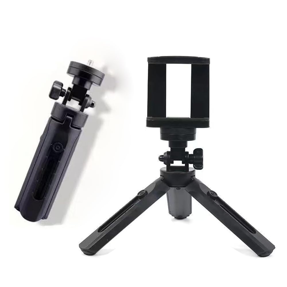 Thtrht 2 Pack Mini Phone Tripod Extendable Mini Camera Tripod With Phone Clip 1/4 Inch Screw Portable Selfie Stick Folding Cell Phone Stand Desk Smartphone Holder For Iphone Fill Video Selfie Light