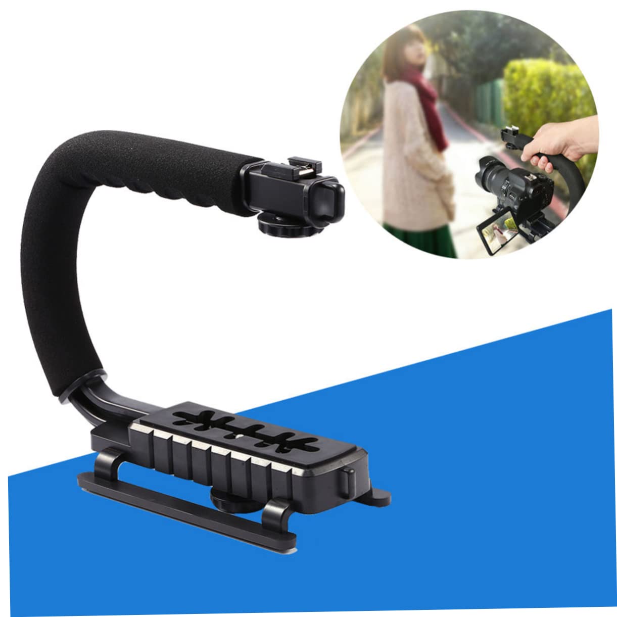 Diyeah Camera Stabilizer Hand Grip C Type U Type Video Stabilizer For Low Angle Shots For Travel Compact Design Present For Photography Enthusiasts Black