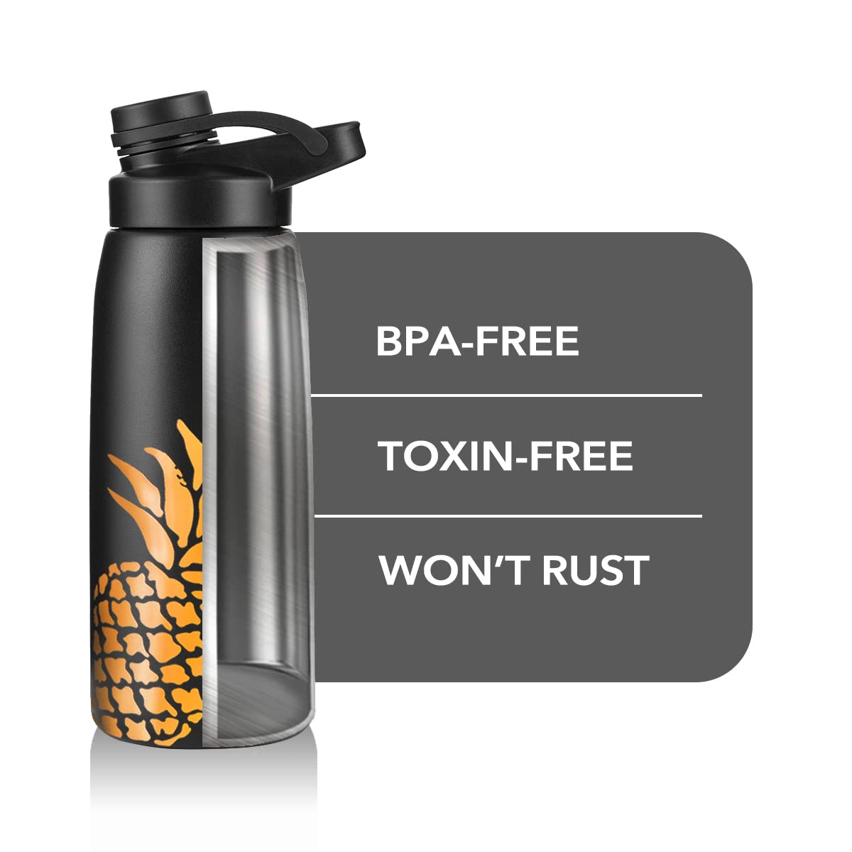 Life'S Easy Stainless Steel Water Bottle - Spout Lid Design - Double Wall Insulation And Wide Mouth