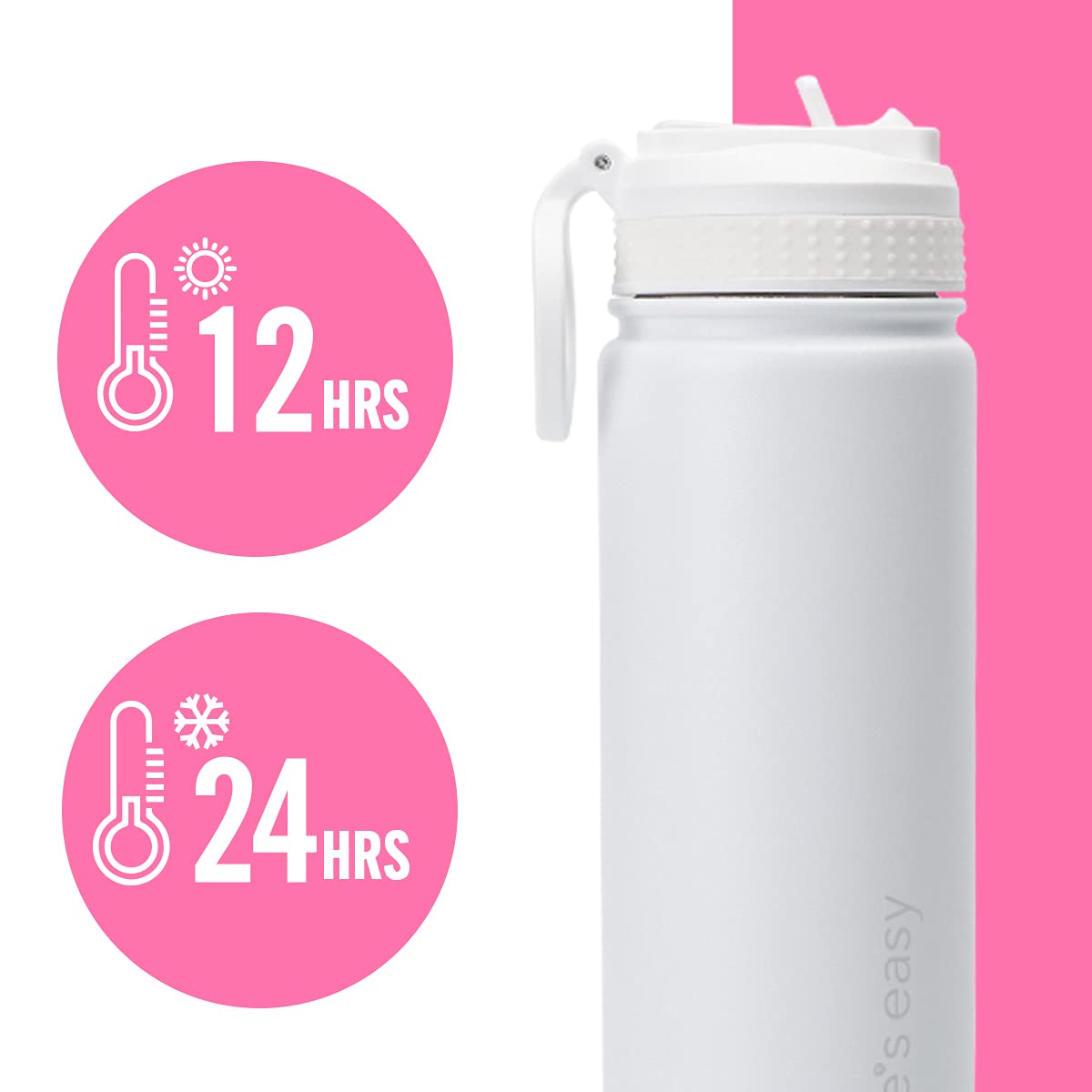 Life'S Easy Stainless Steel Insulated Water Bottle - Sports Water Bottle W/Loop Handle Bionic