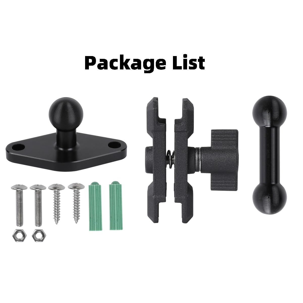 Leenconghui Aluminum Amps To 17Mm Ball Adapter With Extension Rod For Car Phone Holder, Drill Mount Ball Plate Base Meets Industry Standard Amps Hole Pattern,Compatible With Garmin Gps Nuvi Dezl Drive Zumo Rv