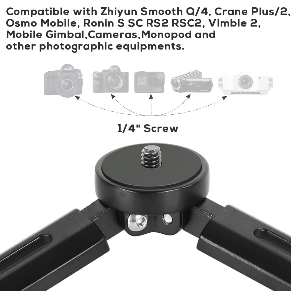 Eaxanpic Aluminum Mini Tripod, Desktop Tabletop Stand Tripod For Zhiyun Smooth Q/4, Crane Plus/2,Weebill S, Ronin S/Sc/Rs2/Rsc2, Osmo Mobile,Gimbal Handle Grip Stabilizer