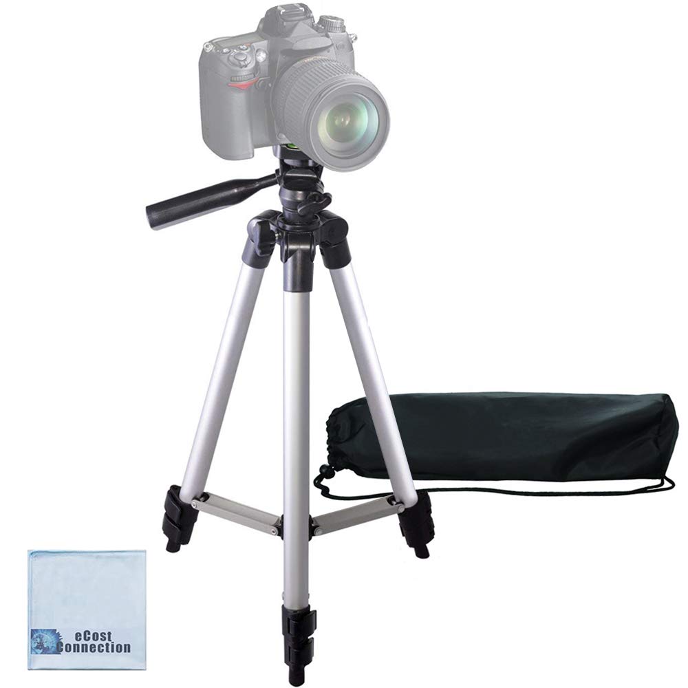 Ecostconnection 50" Inch Camera Tripod + Water Resistant Carrying Case + Frenzy Deals Microfiber Cloth