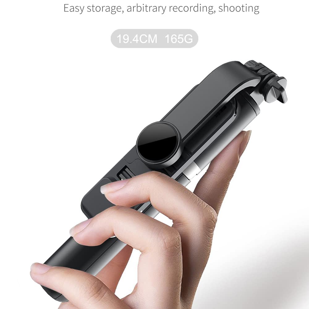 Komi Selfie Stick Tripod With Light,4 In 1 Portable Iphone Tripod With Detachable Wireless Remote,Compatible With Iphone 16/15 Pro Max/15/14 Pro/14/13,Gopro,Samsung,Lg,Google (Black+Light)