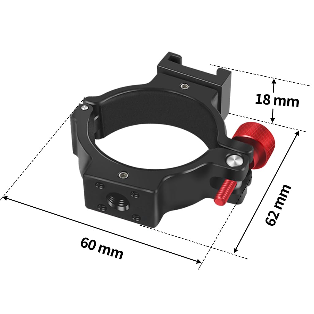 Novelgoal Aluminum Stabilizer Expansion Clip With 1/4 Screw Hole Adjustable Cold Shoe Slot For Osmo5/6 Stabilizers For Fill Lights Microphones