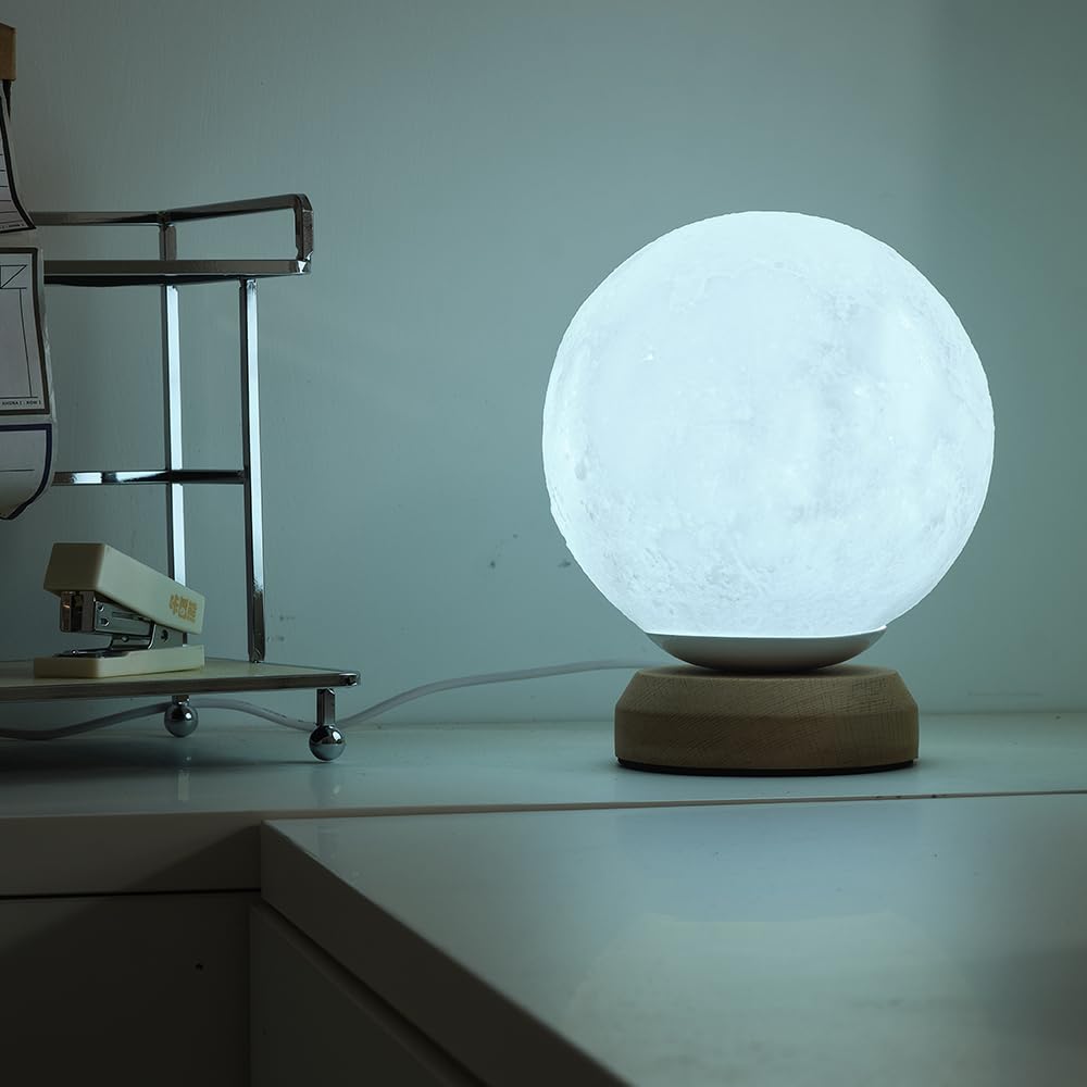 Anlaibo Moon Lamp , 3-Color Temperature Lamp,Bedroom Bedside Night Lights, Dimmable Led Lighting, Table Lamps For Living Room Officecreative Home Decor,Valentines For Her Him Kids Women Men Birthday