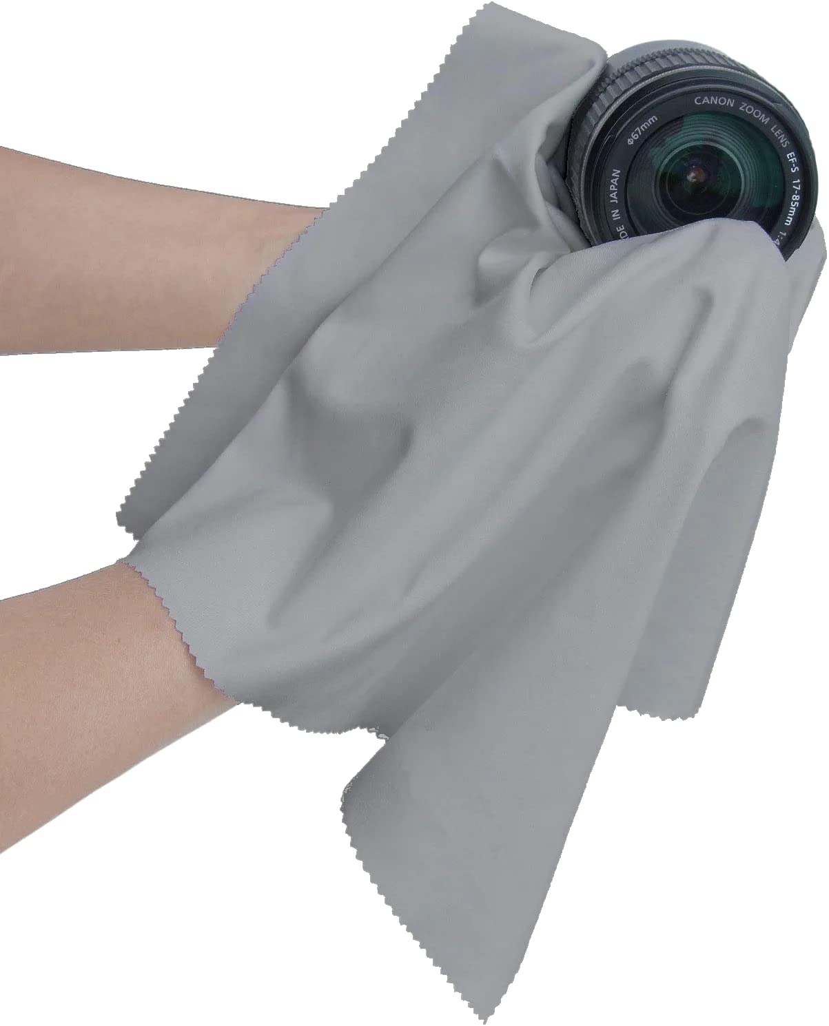 California Jos 3 Pack Light Gray, 12"X12" Extra Large Oversized Microfiber Cleaning Cloth, For Electronics And Screens, Lenses On Cameras, Binoculars, Telescopes, All Types Of Optical Glass (30X30Cm)