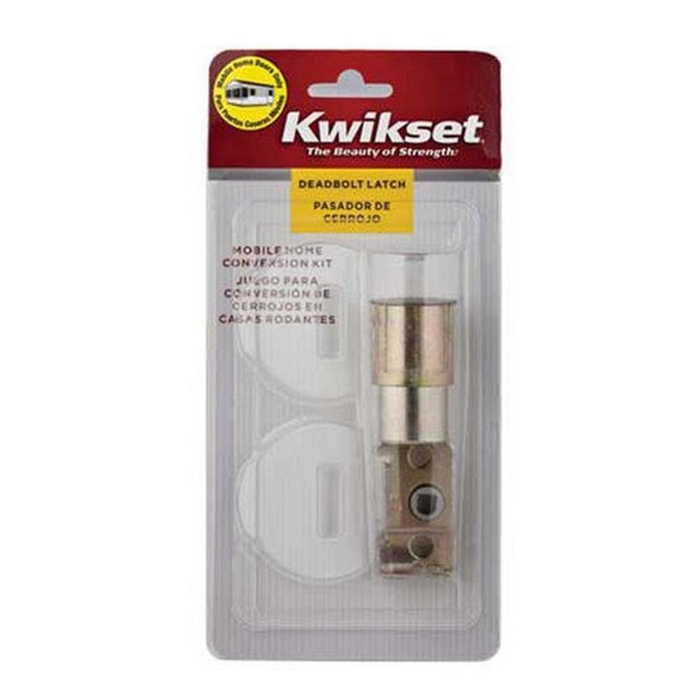 Kwikset 12077 Cp Db Rfl Cnv Kit Mobile Home Exterior Deadbolt Conversion Kit, Brown